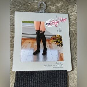 Black Roxx Lace Top Knee-High Socks